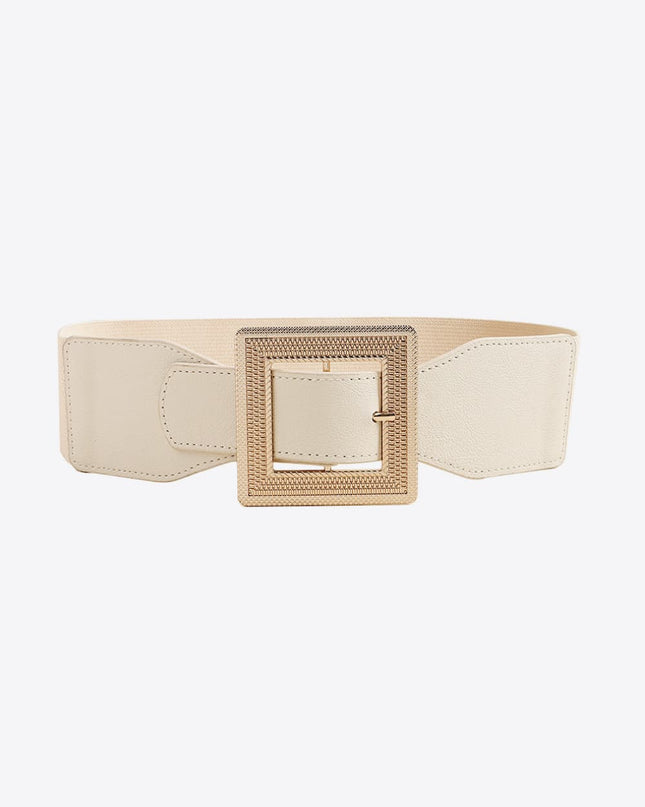 PU Leather Belt Ivory One Size