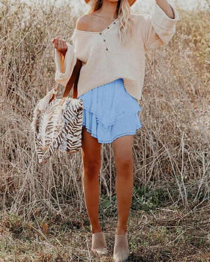 Lovelet Lace Detail Layered Skirt 