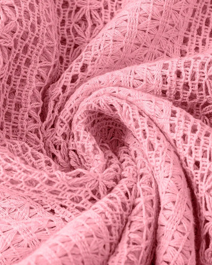 Crochet Notched Button-Front Shirt