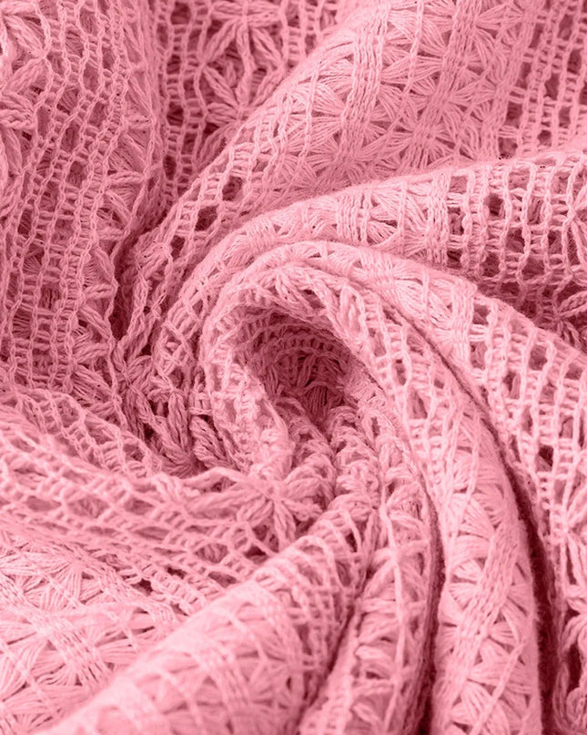 Crochet Notched Button-Front Shirt