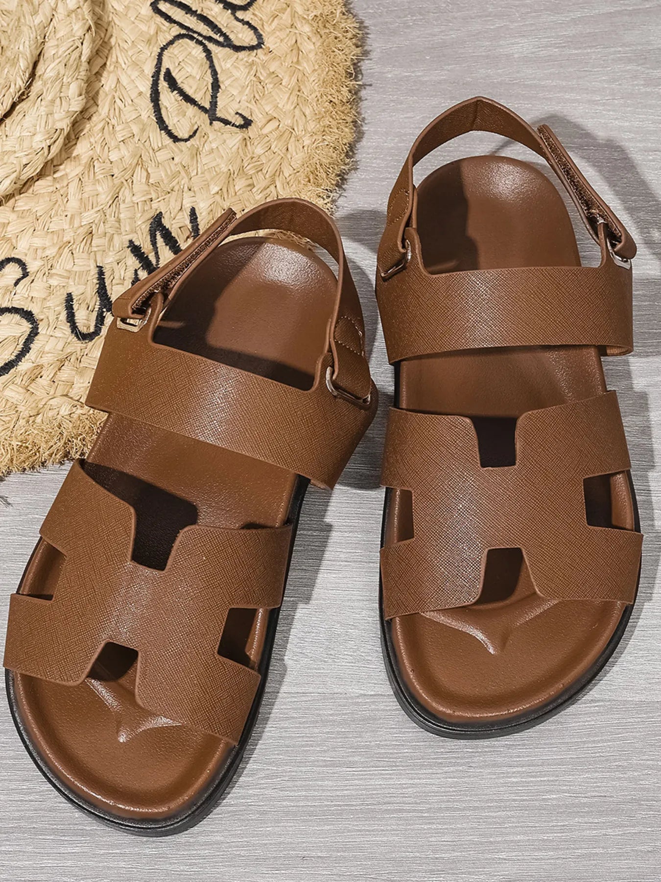 H-Style Gladiator Sandals with Ankle Strap Tan