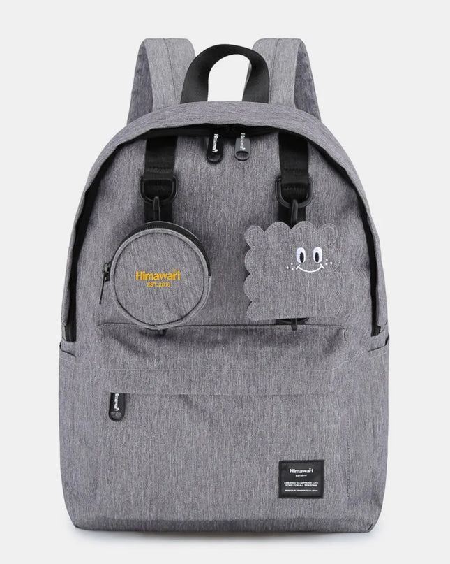 Himawari Waterproof Canvas Backpack Bag with Removable Coin Purse Gray One Size
