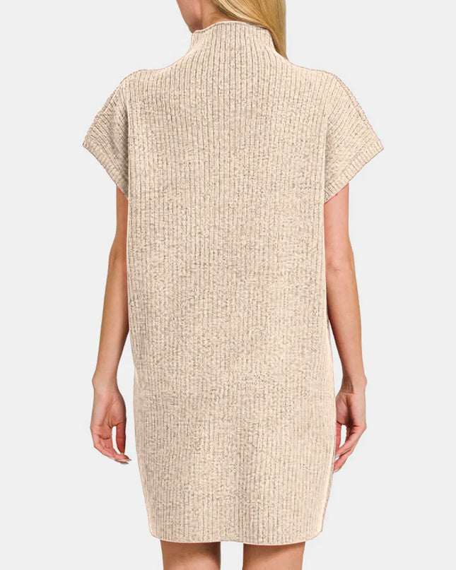 Zenana Short Sleeve Sweater Mini Dress