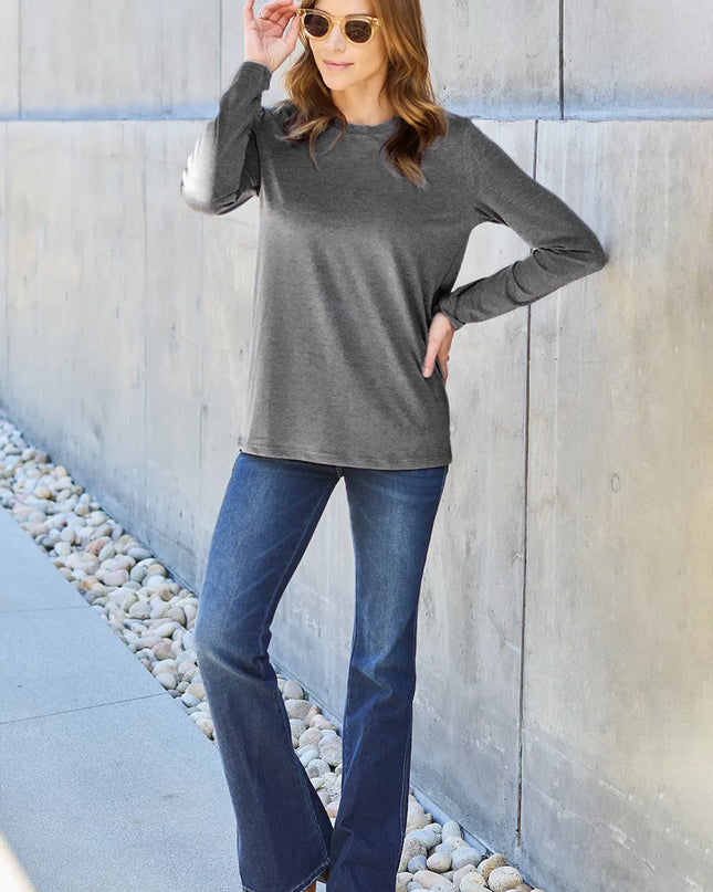 Basic Bae Full Size Round Neck Long Sleeve Top