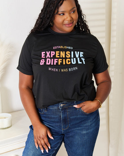 Simply Love Slogan Graphic Cuffed Sleeve T-Shirt