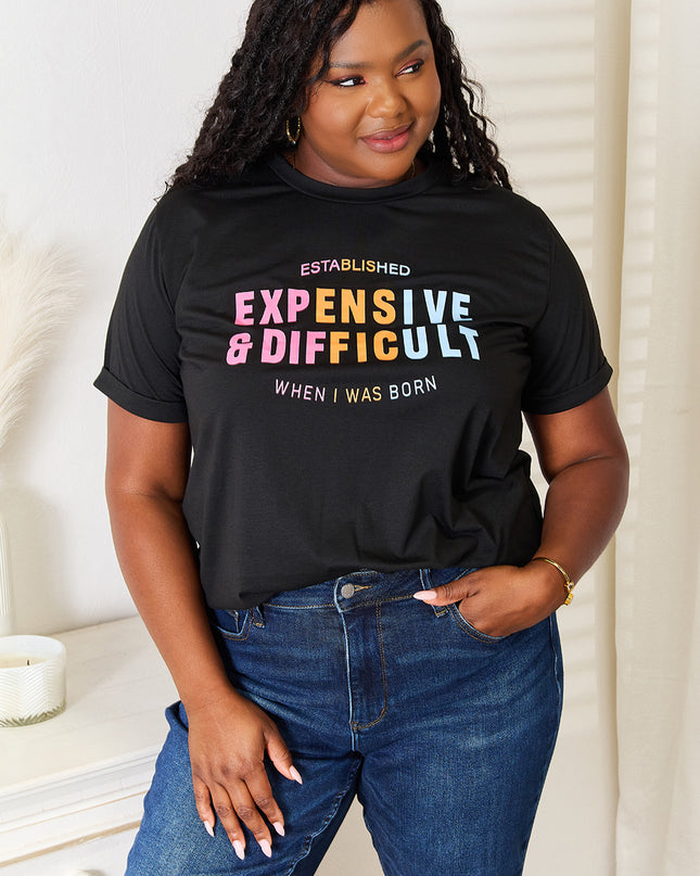 Simply Love Slogan Graphic Cuffed Sleeve T-Shirt