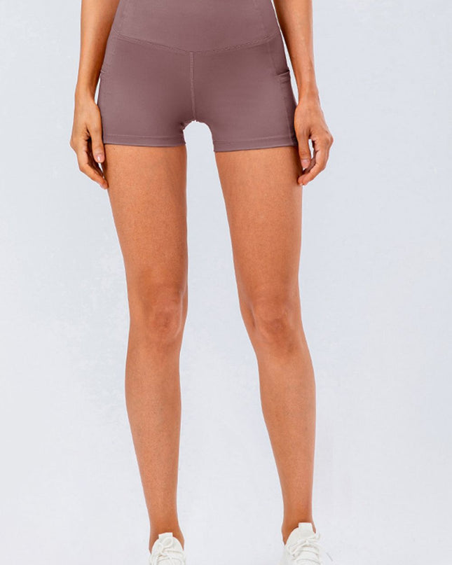 Slim Fit Wide Waistband Sports Shorts Moonlit Mauve