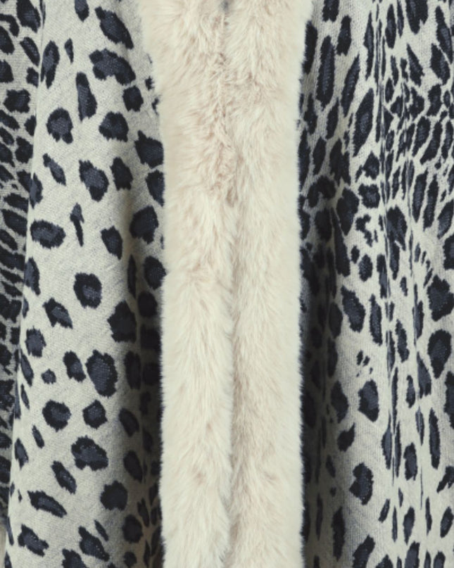 Leopard Open Front Poncho