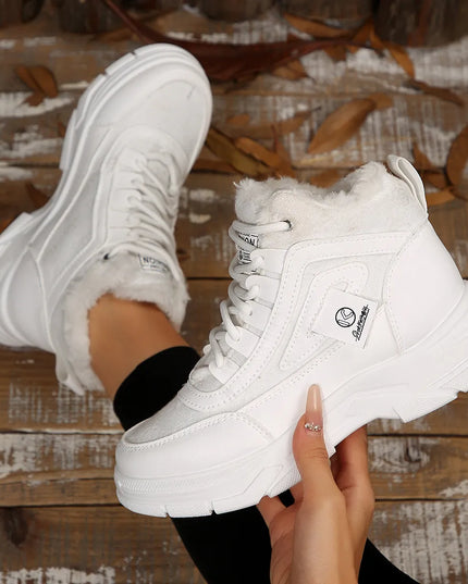 High-Top Platform Chunky Sneaker Boots with Lace-Up