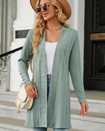 Open Front Long Sleeve Cardigan
