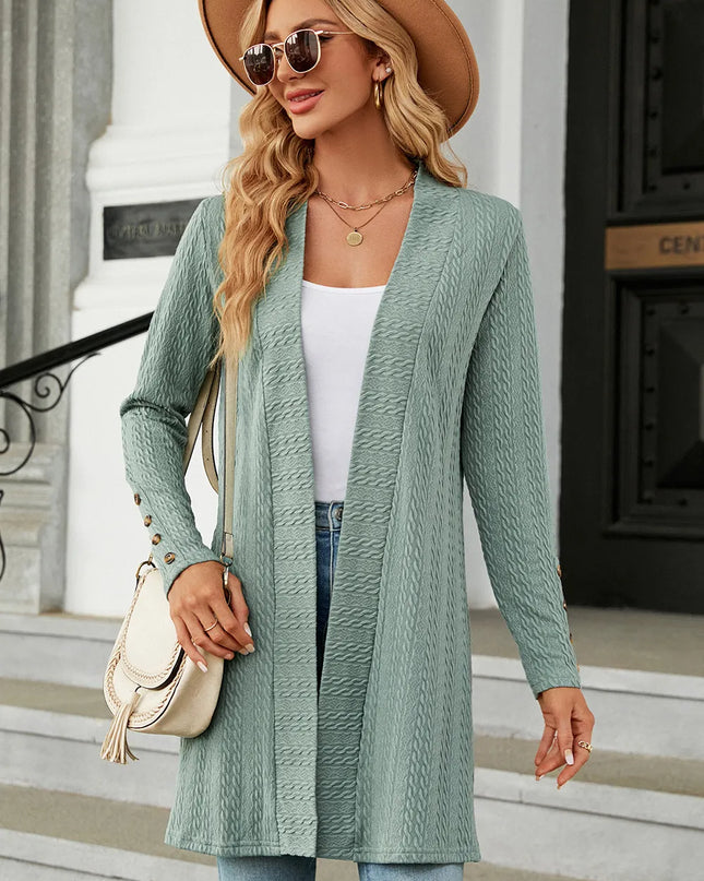 Open Front Long Sleeve Cardigan