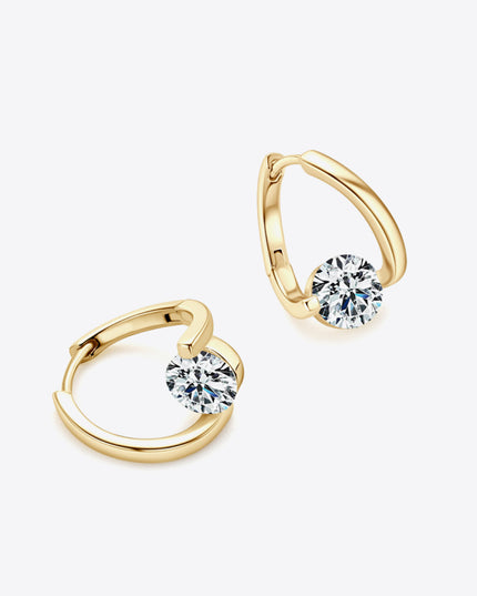 2 Carat Moissanite 925 Sterling Silver Heart Earrings