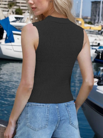 Button Down V-Neck Sweater Vest