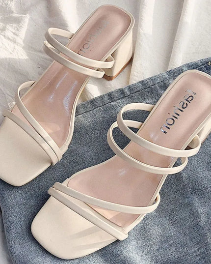 Open Toe Block Heels Sandals 