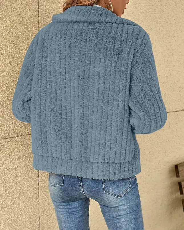 Plush Zip Up Long Sleeve Jacket