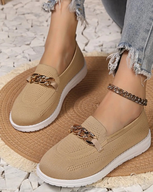 Chain Detail Mesh Slip-Ons