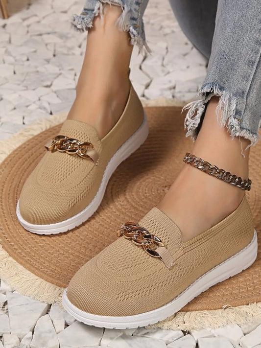 Chain Detail Mesh Slip-Ons