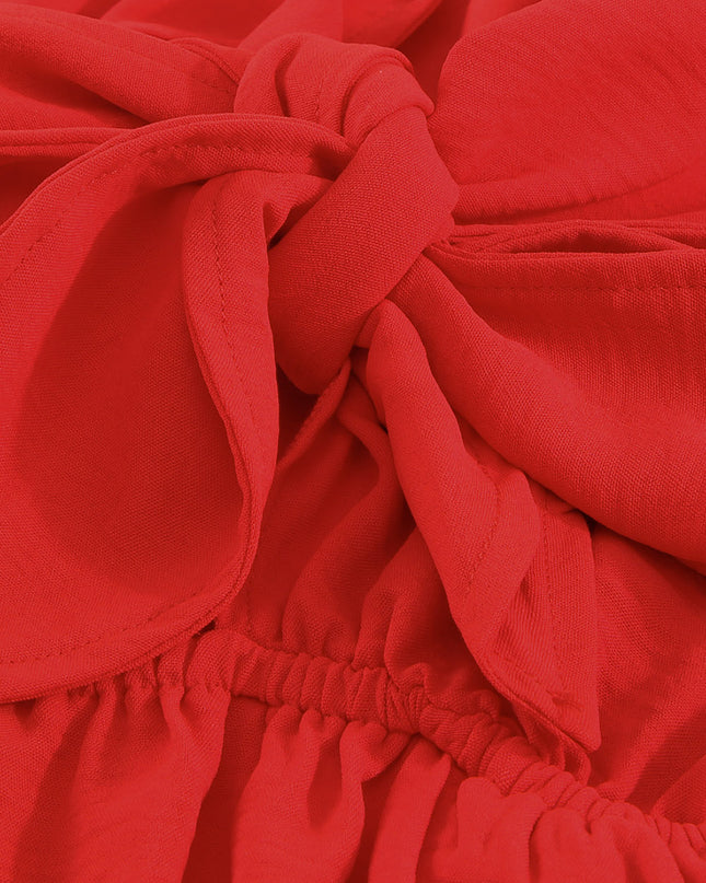 Tied Flounce Sleeve Plunge Romper