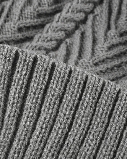 Cable Knit Solid Color Hat with Pompom