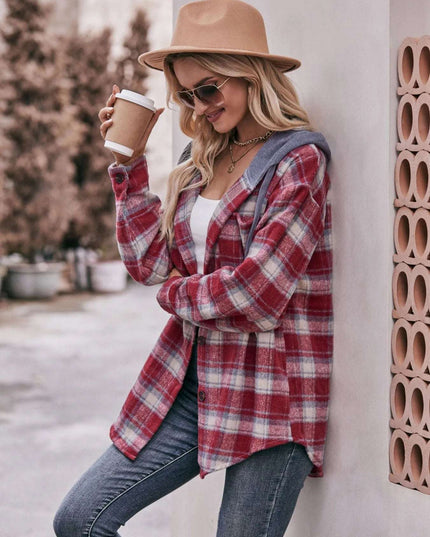 Oversized Plaid Button Up Shacket