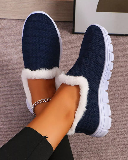 Breathable Mesh Fuzzy Slip-Ons