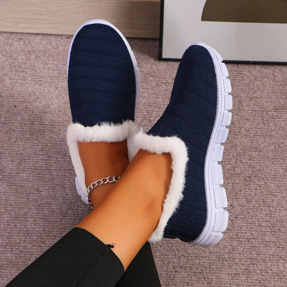 Breathable Mesh Fuzzy Slip-Ons
