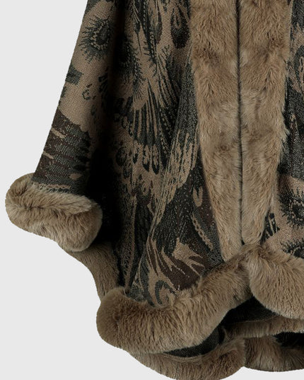 Printed Open Front Poncho