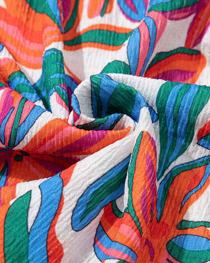 Floral Ruffled Strap V Neck Maxi Dress