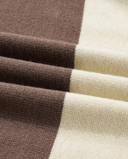 Color Block Crew Neck Drop Shoulder Sweater