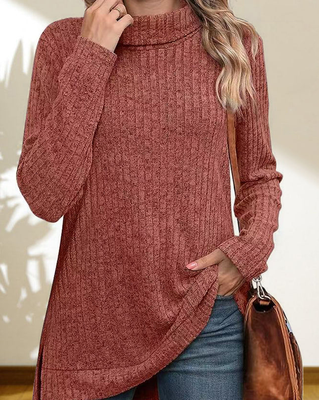 Turtleneck High Low Top