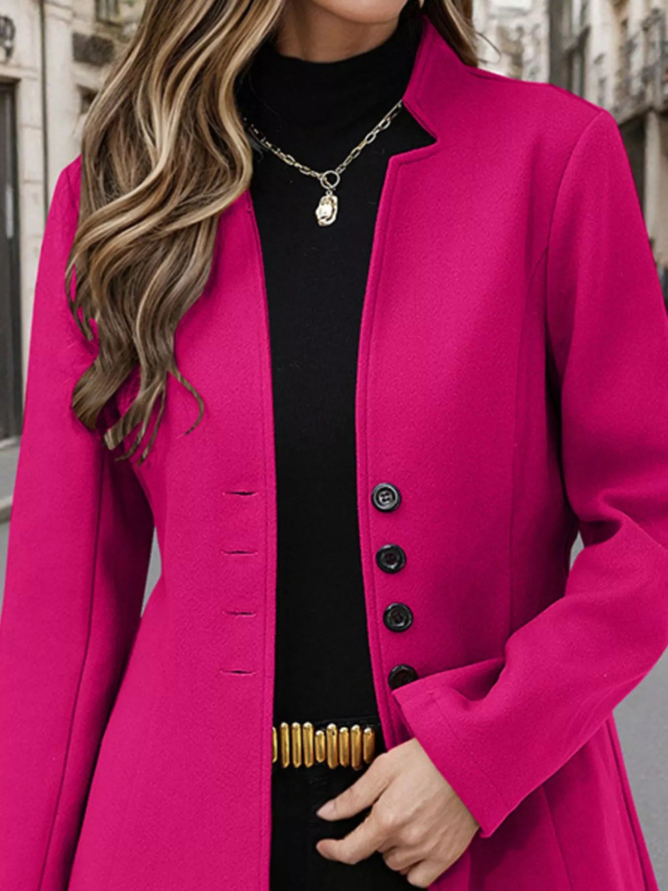 Button Up Long Sleeve Coat