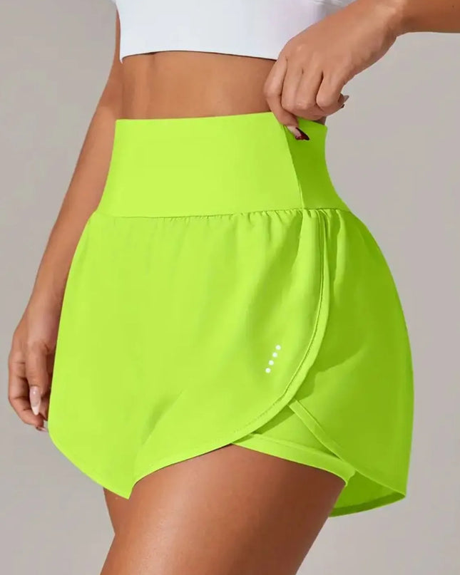 Pocketed High Waist Active Shorts 