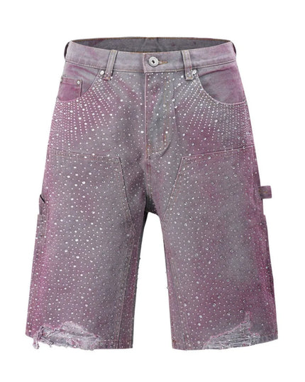 Men's Rhinestone Shorts with Pockets