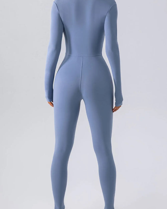 Half Zip Mock Neck Active Jumpsuit 