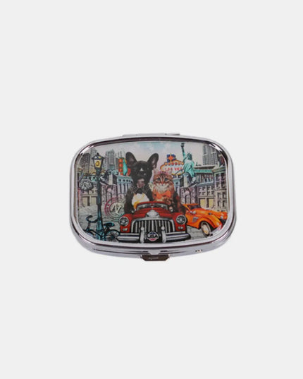 Nicole Lee USA Print Metallic Rectangular Pill Case City Drive One Size