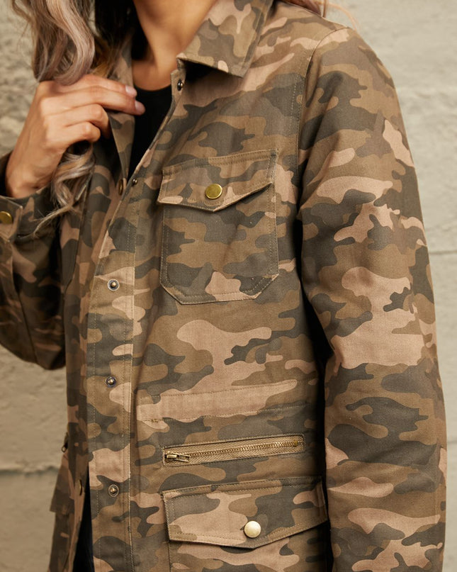 Camouflage Snap Down Jacket