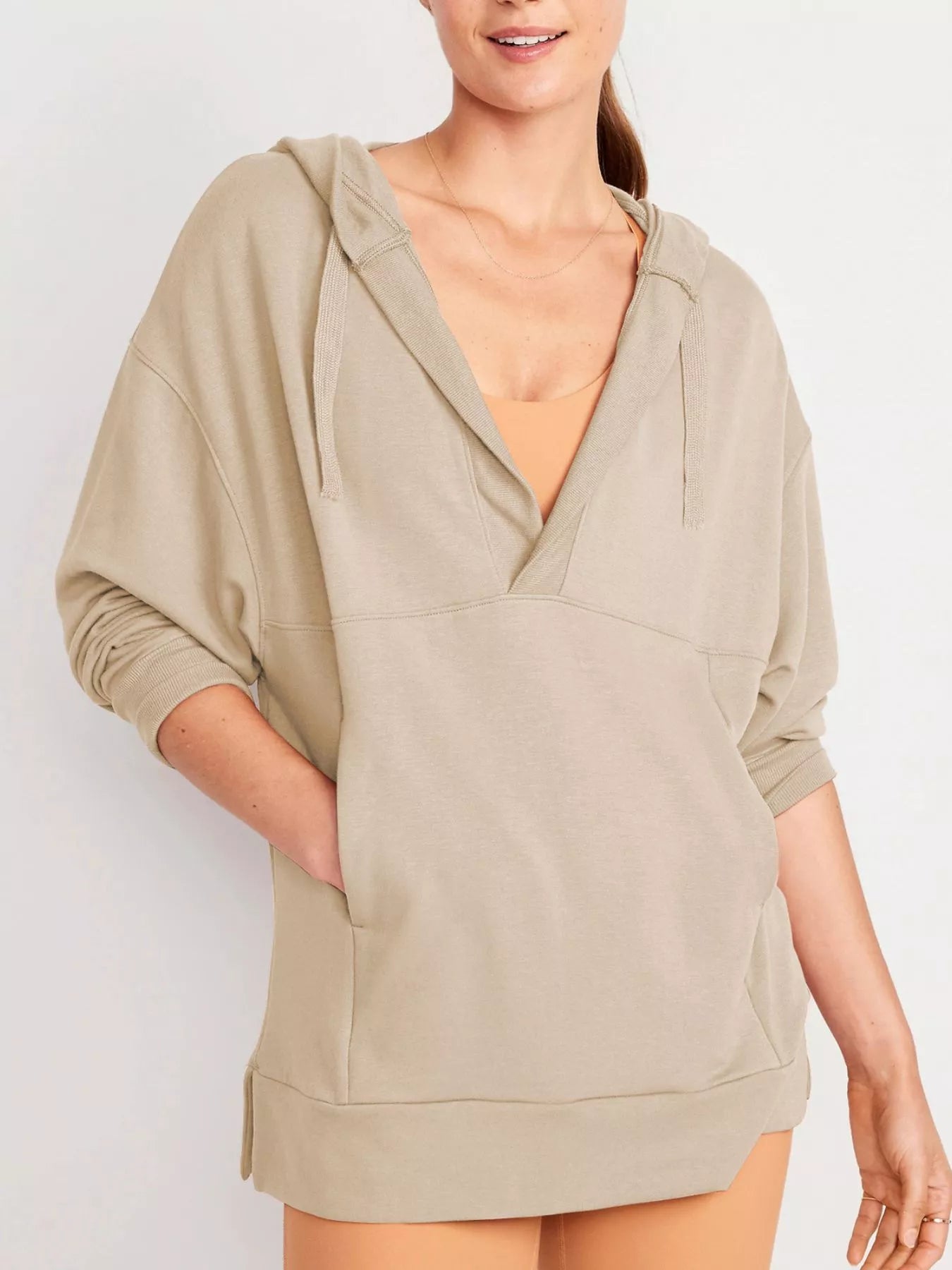 Drawstring Kangaroo Pocket Long Sleeve Hoodie