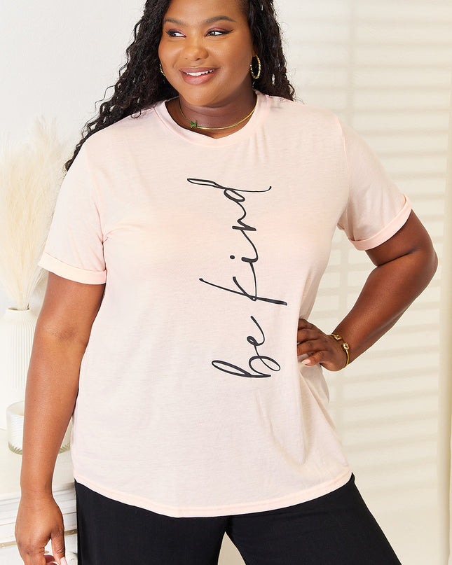 Simply Love BE KIND Graphic Round Neck T-Shirt Watermelon pink