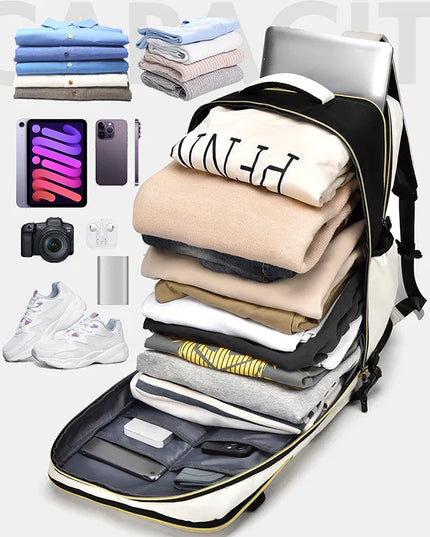 Color Block Multi-Pockets Backpack Bag