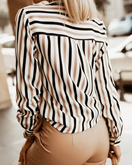 Striped Button-Down Long Sleeve Shirt