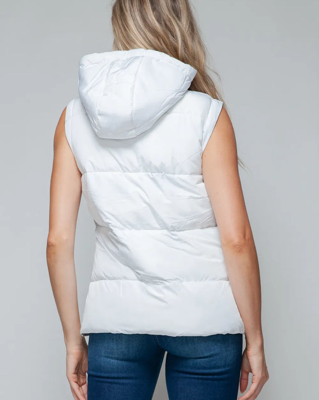 Snobbish Snap and Zip Closure Hooded Vest