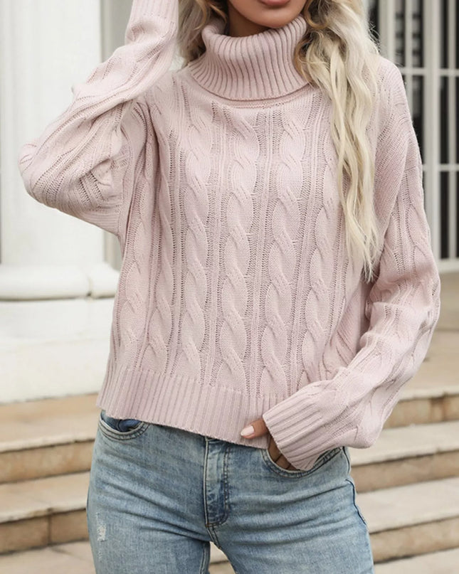Cable Knit Turtleneck Sweater