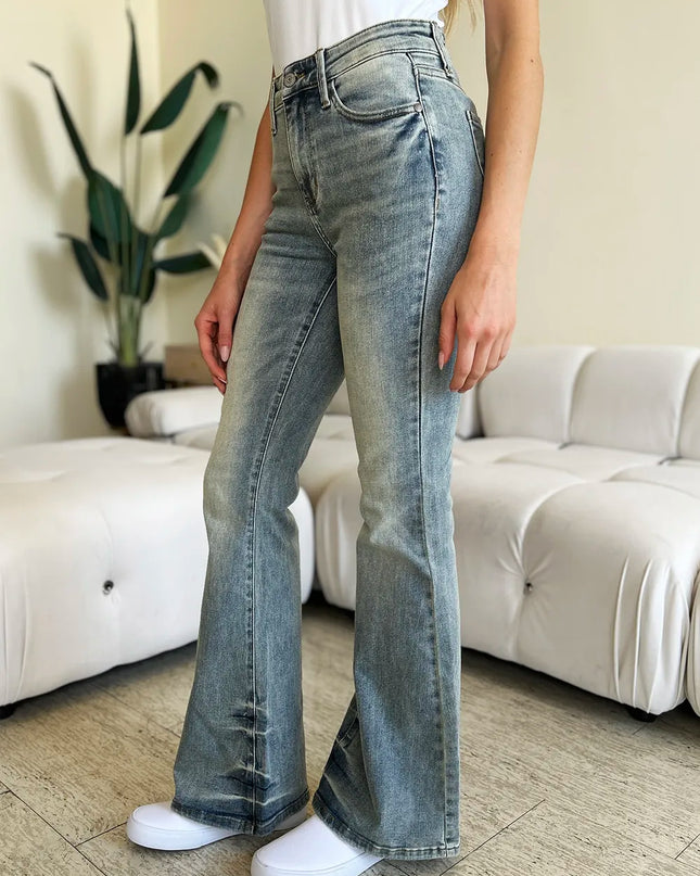 Judy Blue Full Size Mid Rise Flare Jeans