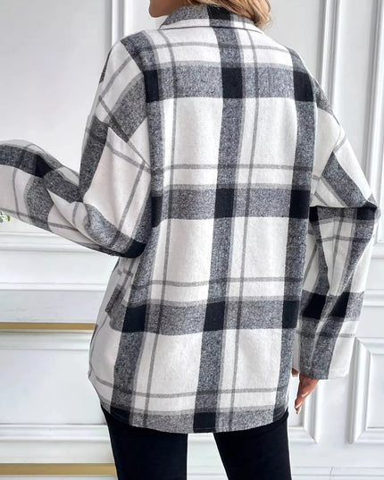 Oversized Plaid Button Up Shirt