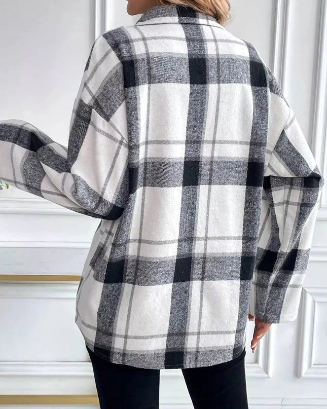 Oversized Plaid Button Up Shirt