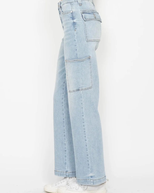 Judy Blue Full Size High Waist Straight Cargo Jeans