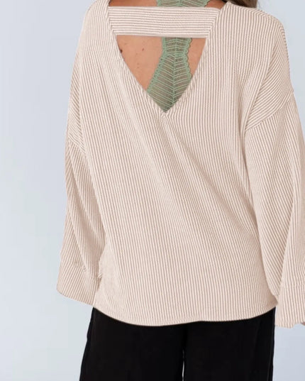 Cutout Back Long Sleeve T-Shirt