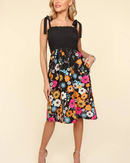 Haptics Smocked Cami Floral Dress