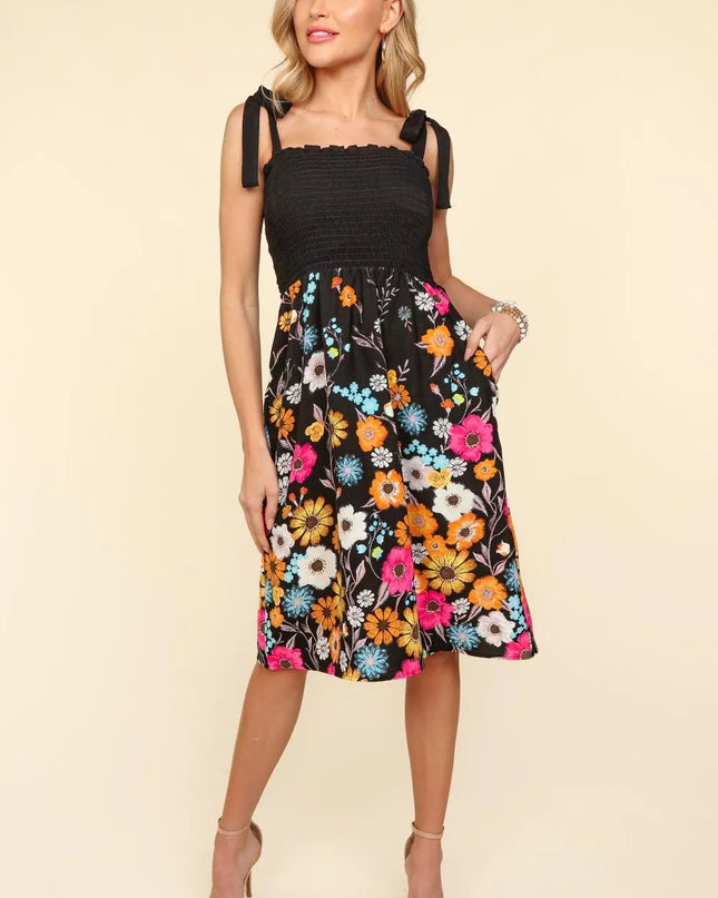Haptics Smocked Cami Floral Dress