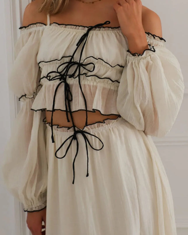 Off-Shoulder Top and Skirt Set